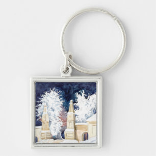 Winter gate at night (sketch) keychain