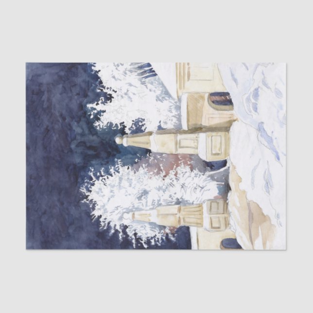 Winter gate at night (sketch) tissue paper (Front)