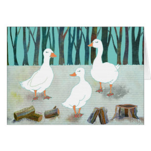 Winter Geese Blank Card