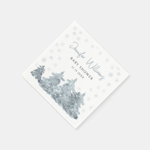 Winter gender neutral baby shower paper napkin