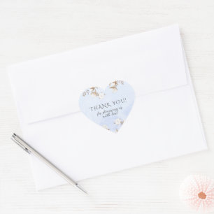 Winter Gender Neutral Cotton Flower Baby Shower Heart Sticker