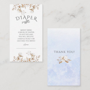 Winter Gender Neutral Diaper Raffle Baby Shower Enclosure Card