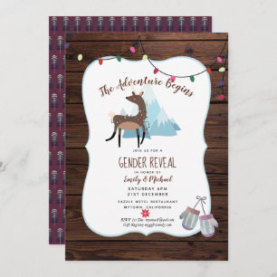 Winter Gender Reveal Invitation Adventure Begins