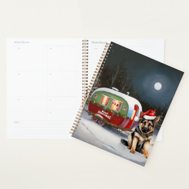 Winter German Shepherd Caravan Christmas Adventure Planner (Display)