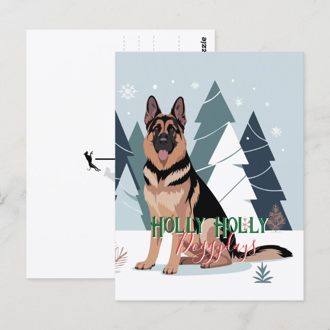 Winter German Shepherd  Postcard (Front/Back)