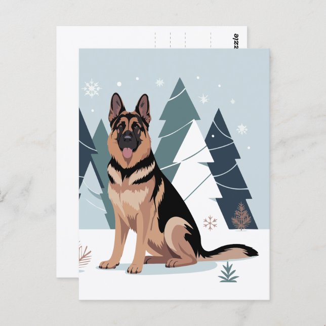 Winter German Shepherd  Postcard (Front/Back)