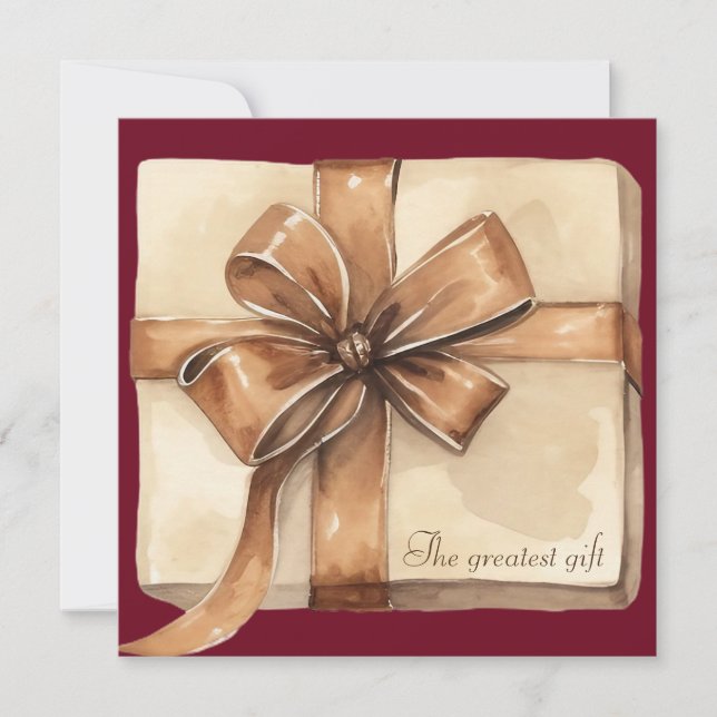 Winter Gift Photo Pregnancy Announcement (Front)