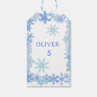 Winter Gift Tags, Minimalist Snowflake Favor Tags