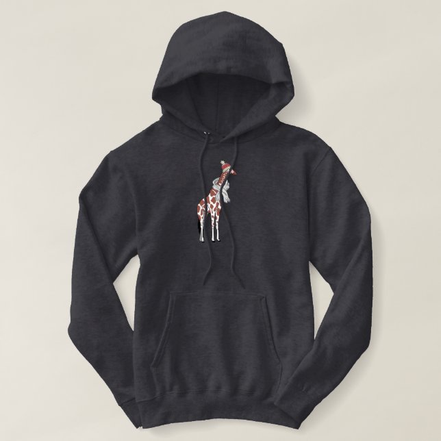 Winter giraffe  hoodie (Design Front)