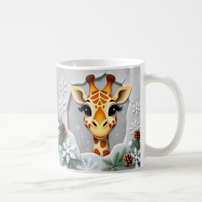Winter Giraffe Mug Wrap 3D design (Right)