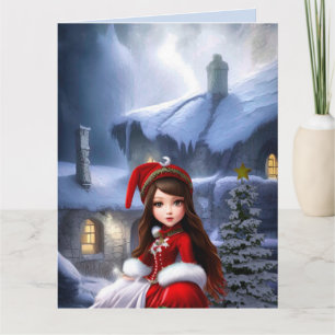 WINTER GIRL SNOW FANTASY BIRTHDAY CARDS