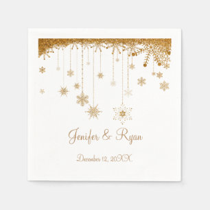 Winter glitter snowflakes wedding  Napkins