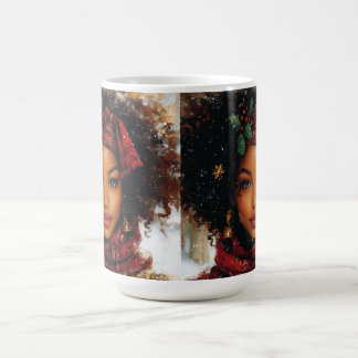 Winter Glow Afrocentric Queen – Holiday Art Coffee Mug