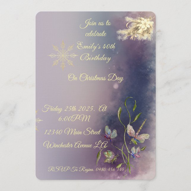 Winter Glow Birthday Flat Greeting Card (Front)