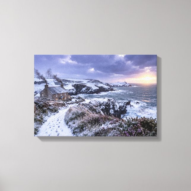 Winter Glow on the Cornish Coast Canvas Print (Front)