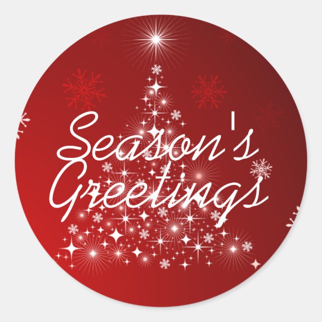 Winter Glow • Season's Greetings Classic Round Sticker (Front)