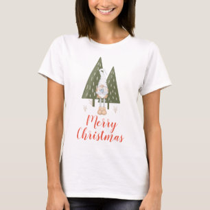 Winter Gnome Bluebird Merry Christmas For Her T-Sh T-Shirt