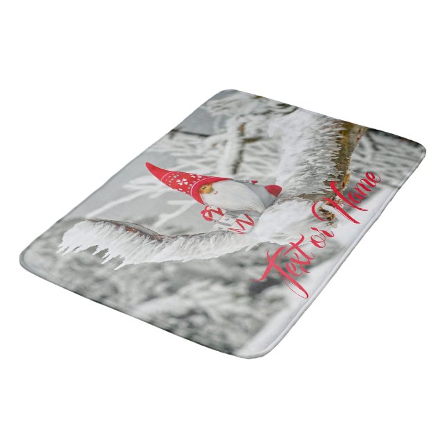 Winter Gnome Christmas Kitchen Bath Rug Mat Home (Angled)