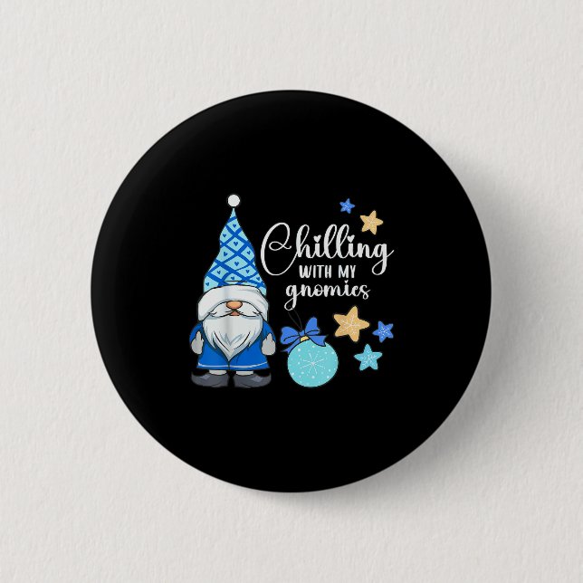 Winter Gnome, Nordic, Christmas Gnome  2 Inch Round Button (Front)