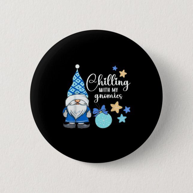 Winter Gnome, Nordic, Christmas Gnome  2 Inch Round Button (Front)