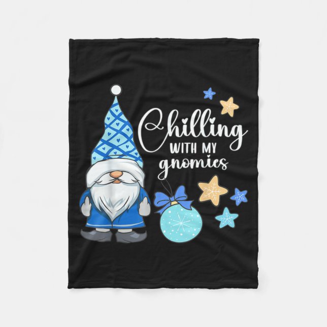 Winter Gnome, Nordic, Christmas Gnome  Fleece Blanket (Front)