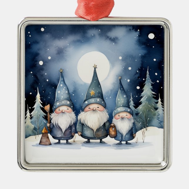 Winter Gnomes Christmas Ornament (Front)