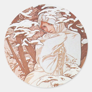 Winter Goddess Classic Round Sticker