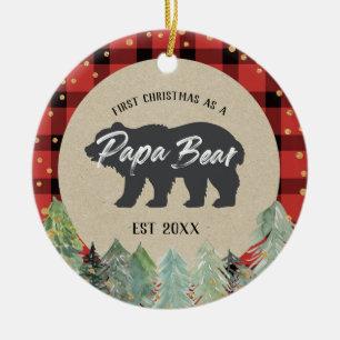 Winter gold Christmas as a Papa Bear Ornament
