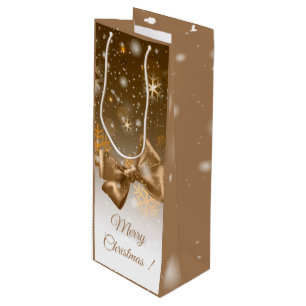 Winter Gold Wine Gift Bag