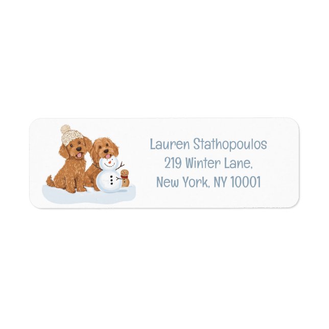Winter Goldendoodle Dog Cute Snowman (Devant)