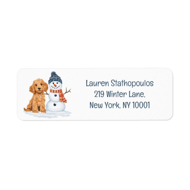Winter Goldendoodle Dog Cute Snowman (Devant)