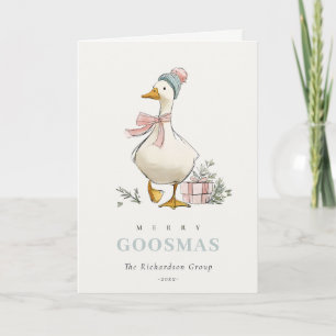 Winter Goose Christmas Goosmas Corporate Logo Holiday Card