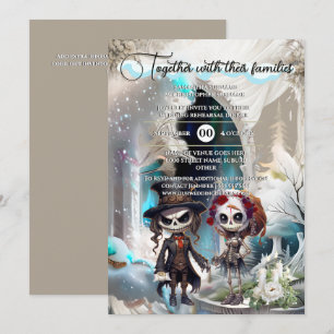 Winter gothic bride groom till death do us part  invitation
