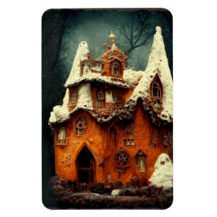 Winter Gothic Gingerbread House Magnet