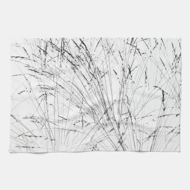 Winter Grass In Snow Kitchen Towel (Horizontal)