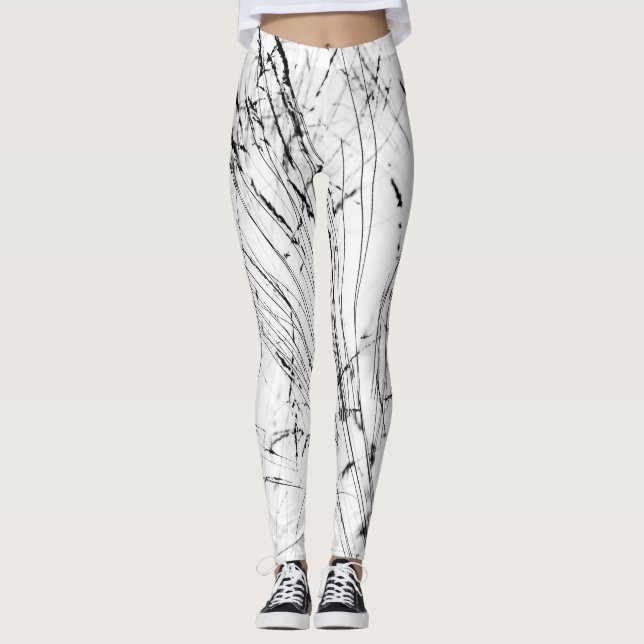 Winter Grass In Snow Leggings (Front)