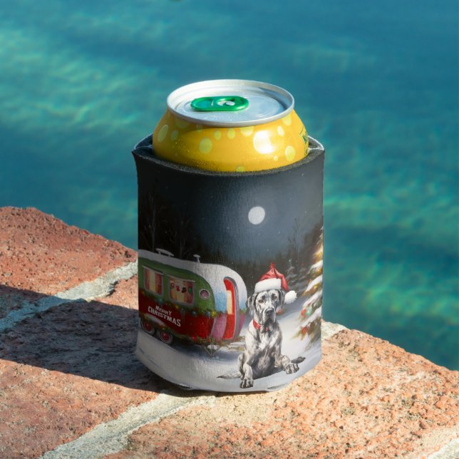 Winter Great Dane Caravan Christmas Adventure Can Cooler (In Situ Pool)