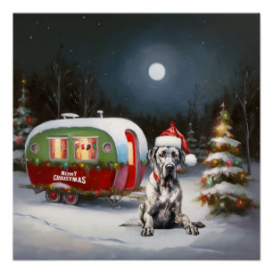 Winter Great Dane Caravan Christmas Adventure Poster