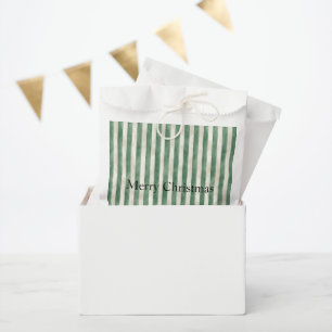 Winter Green Cream Stripes Christmas   Favour Bag