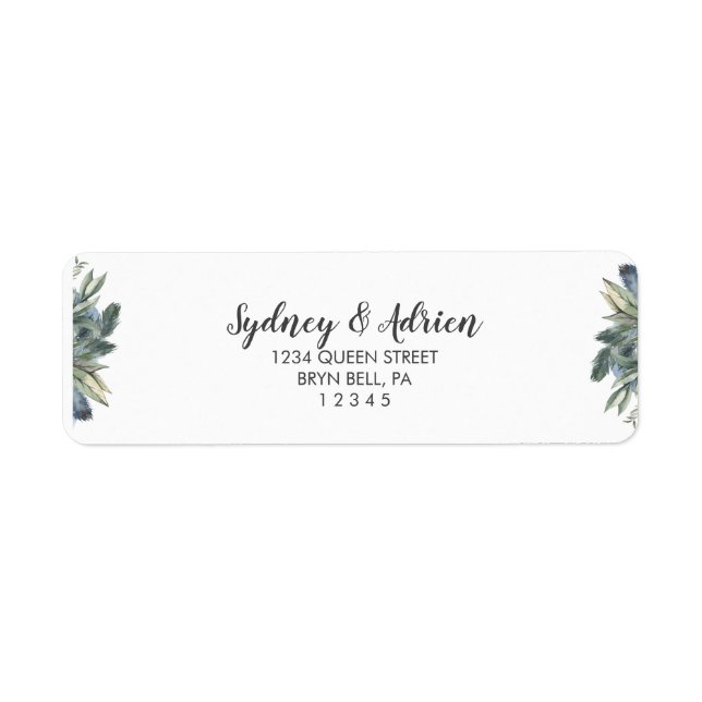 Winter Green Wedding Invite Return Address Label (Front)
