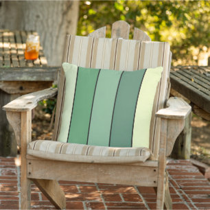 Winter Green Yellow Stripes On Watercolor Paper  Outdoor Pillow