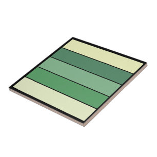 Winter Green Yellow Strips On Watercolor Paper     Tile