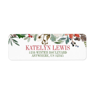 Winter Greenery Address Labels with Holly