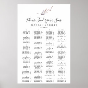 Winter Greenery Alphabetical Seating Chart