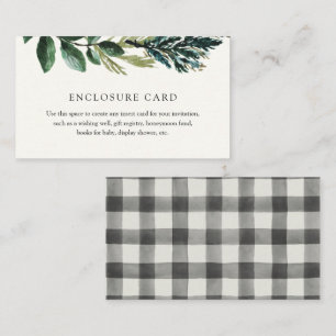 Winter Greenery and Black Plaid Enclosure Card