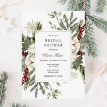 Winter Greenery and Florals Bridal Shower