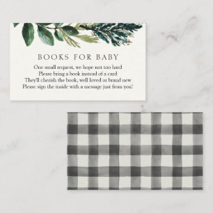 Winter Greenery and Plaid Books for Baby Enclosure Card