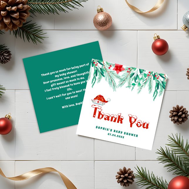 Winter Greenery Baby Shower Budget Thank You Card (Creator Uploaded)