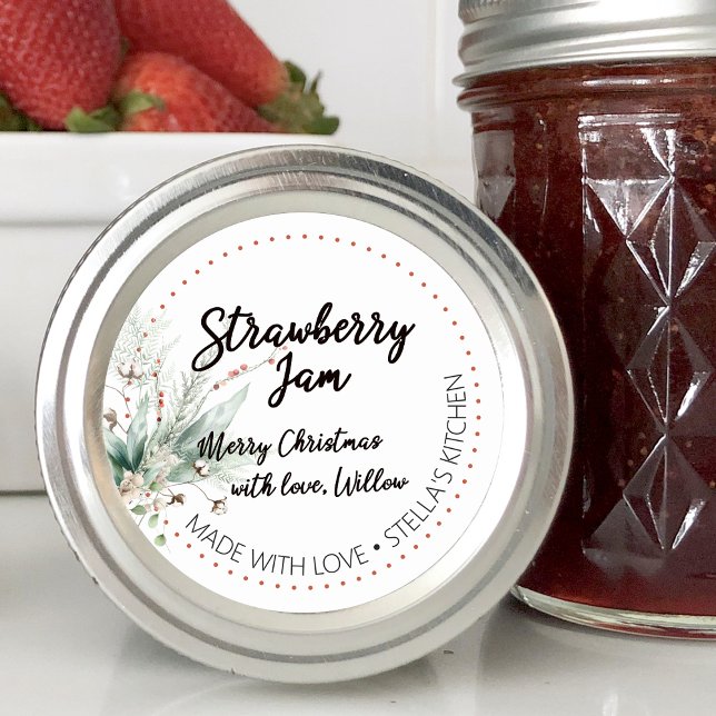 Winter Greenery Blank Homemade Jar Canning Classic Round Sticker (Winter Greenery Blank Homemade Jar Canning Classic Round Sticker)