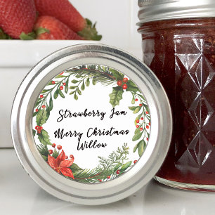 Winter Greenery Blank Homemade Jar Canning Classic Round Sticker